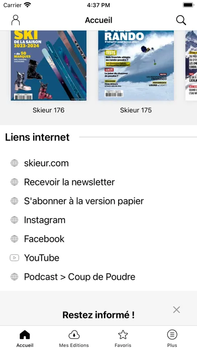 Capturas de tela do Skieur Mag