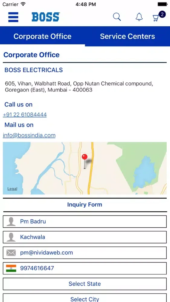 Capturas de tela do Boss India
