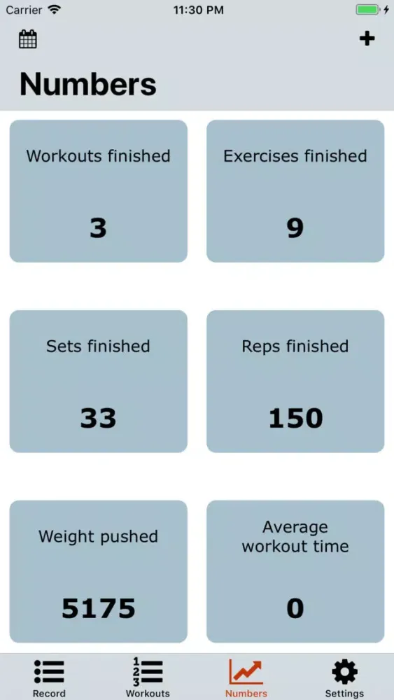 ภาพหน้าจอของ Workout Note