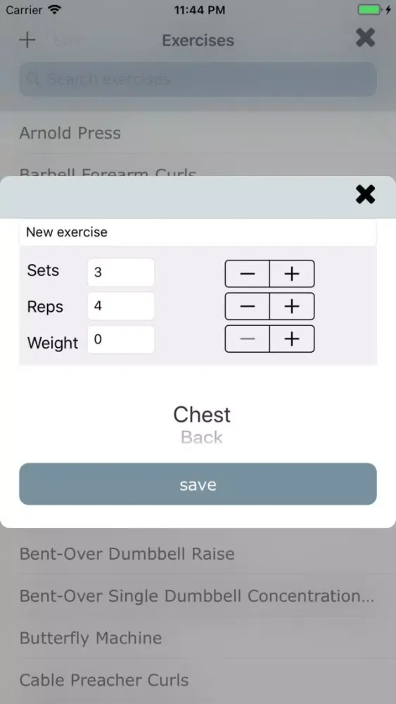 ภาพหน้าจอของ Workout Note