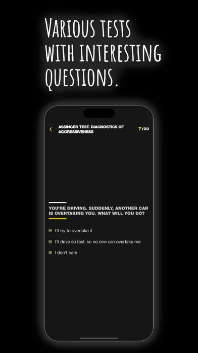Captures d'écran de Psychological tests & quizzes