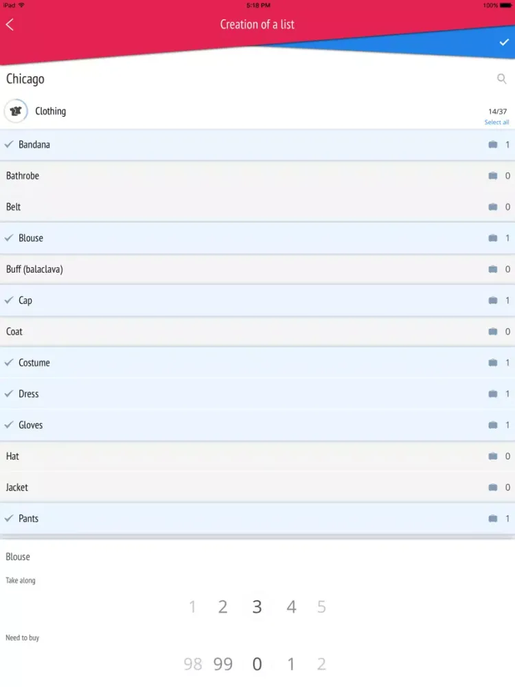 uPackingList iPad  Screenshots