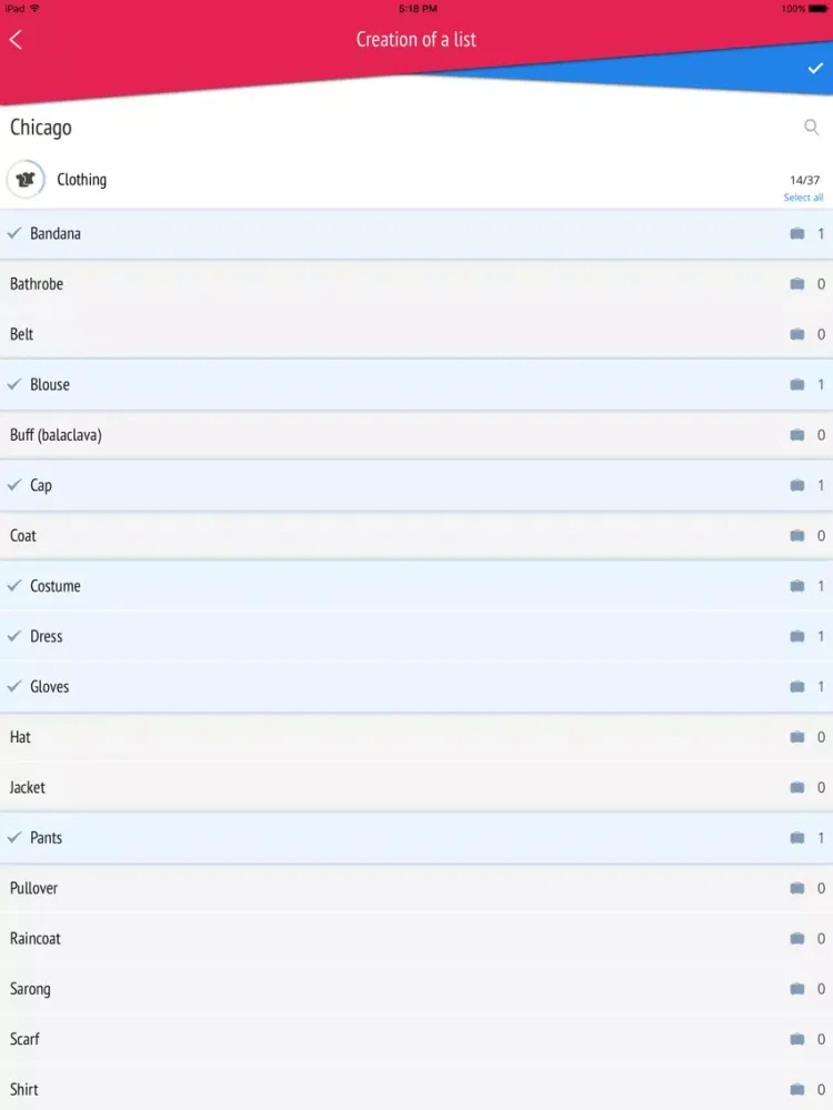 uPackingList iPad  Screenshots