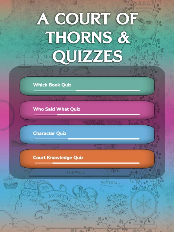 Captures d'écran de A Court of Thorns and Quizzes iPad 