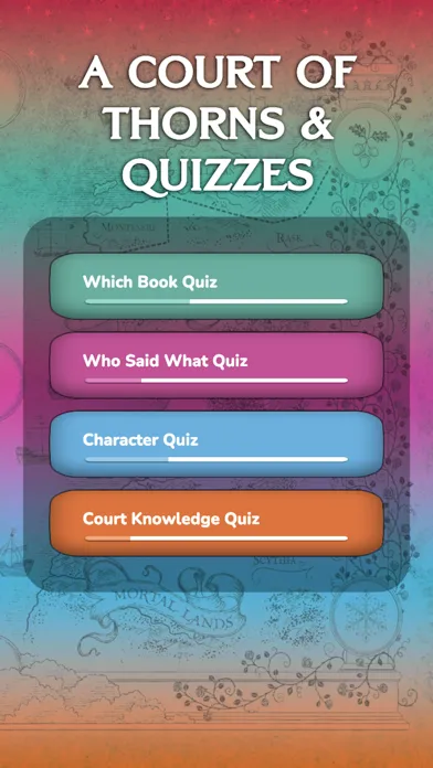 Captures d'écran de A Court of Thorns and Quizzes