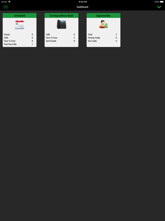 Zrzuty ekranu Lizzy CRM iPad 
