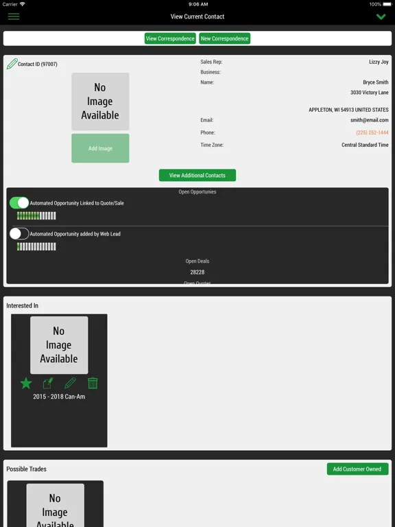 ภาพหน้าจอของ Lizzy CRM iPad 