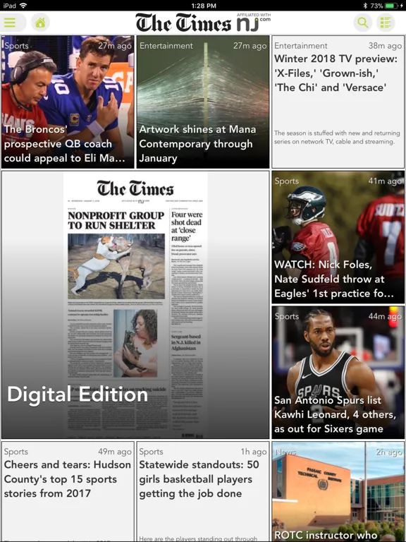 Ảnh chụp màn hình của The Times of Trenton iPad 