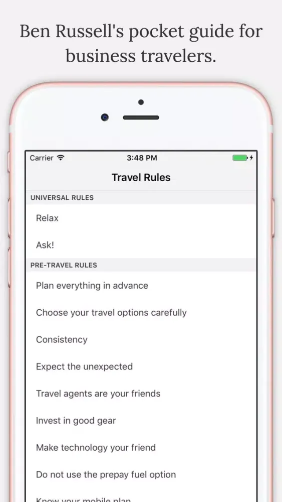 Ảnh chụp màn hình của Travel Rules
