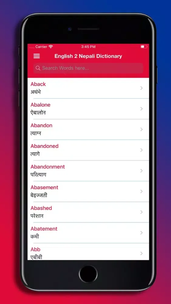 Screenshot di English 2 Nepali Dictionary