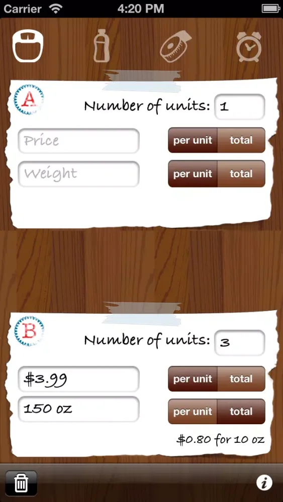WhatPrice - product price/unit calculator स्क्रीनशॉट