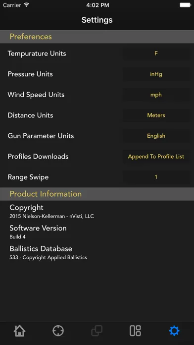 Zrzuty ekranu Kestrel LiNK Ballistics
