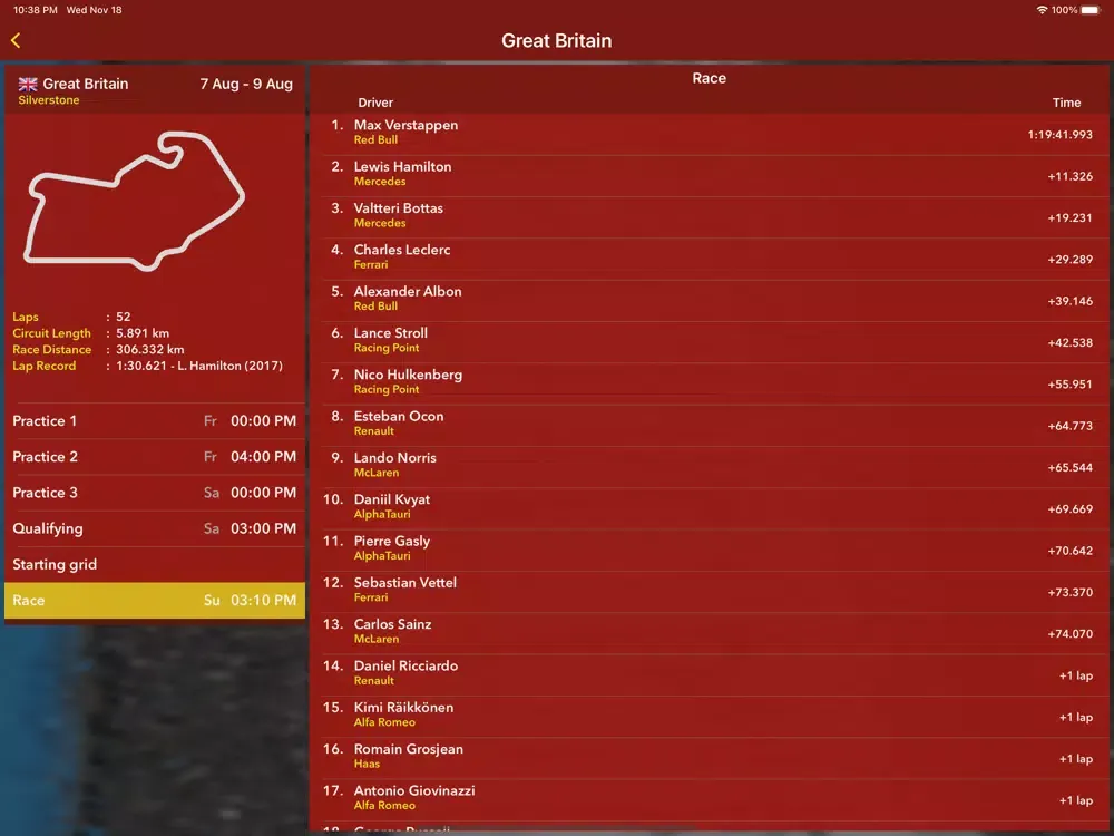 Race Calendar 2021 iPad  스크린샷