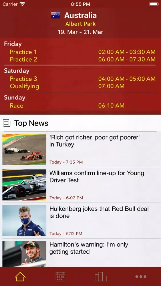 Race Calendar 2021 스크린샷
