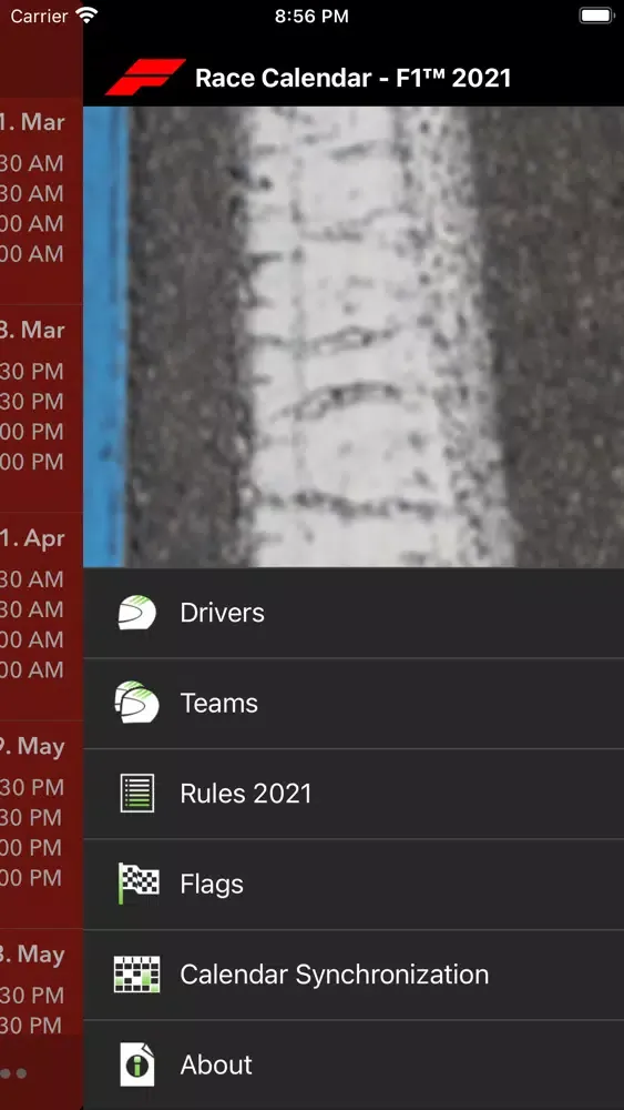 Race Calendar 2021 스크린샷