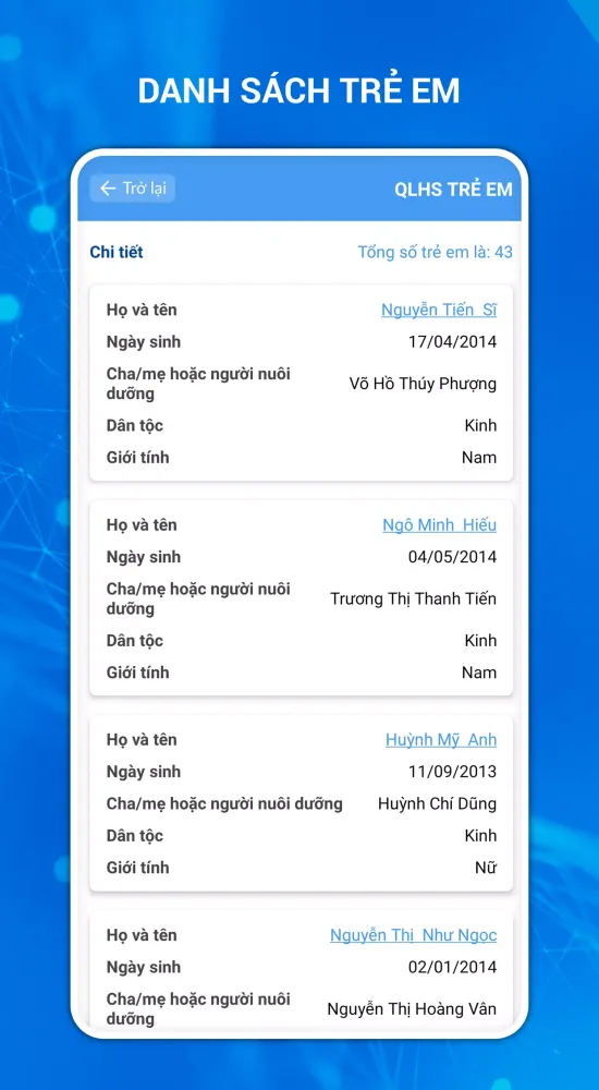 Zrzuty ekranu Phần mềm quản lý trẻ em