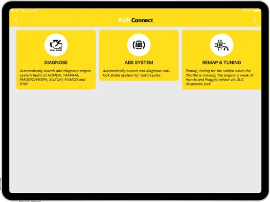 Tangkapan skrin AVP Connect iPad