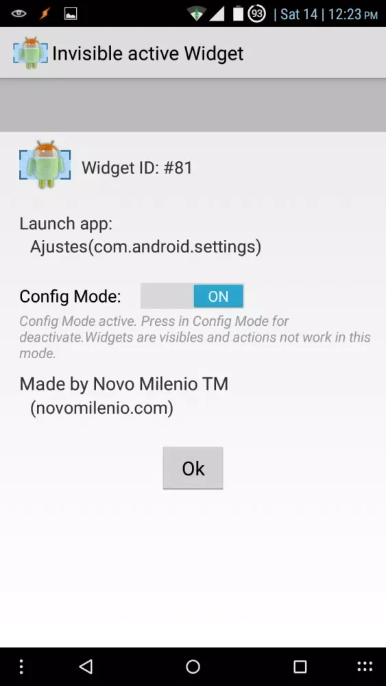 Tangkapan layar Invisible active Widget