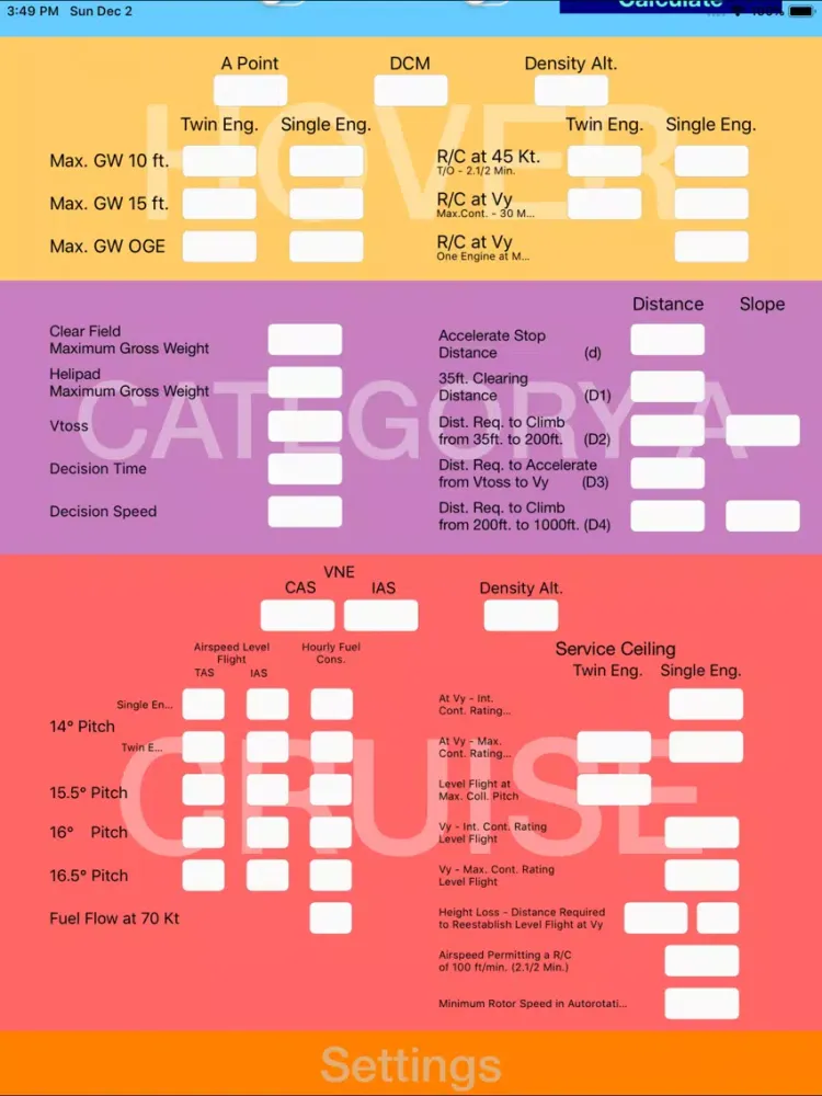 Capturas de pantalla de AS-532 Performance Planner iPad 