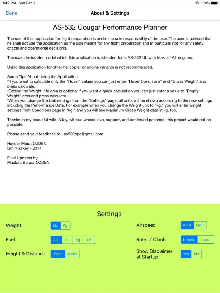 Capturas de pantalla de AS-532 Performance Planner iPad 