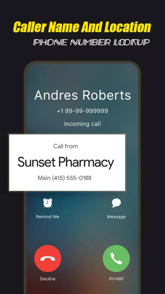 Caller Name And Location Info 스크린샷