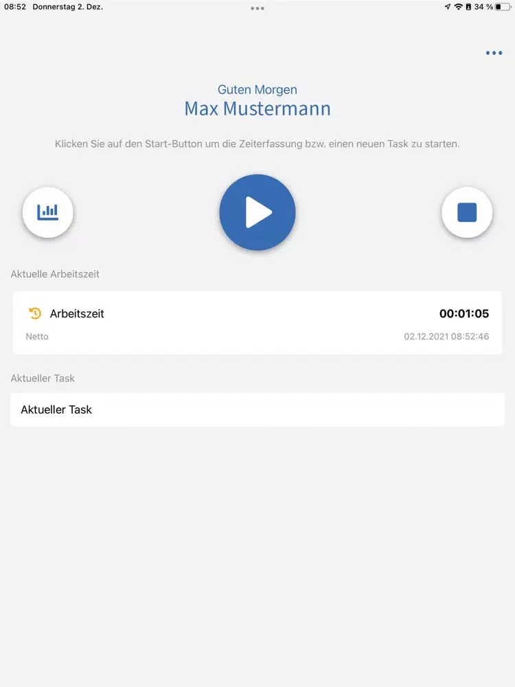 e-QSS X Zeiterfassung iPad  Ekran Görüntüleri