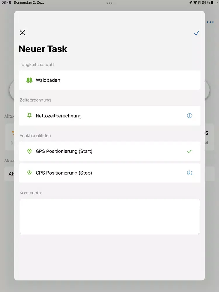 e-QSS X Zeiterfassung iPad  Ekran Görüntüleri
