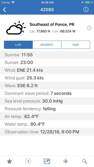 NOAA Buoys Marine Weather PRO Ekran Görüntüleri