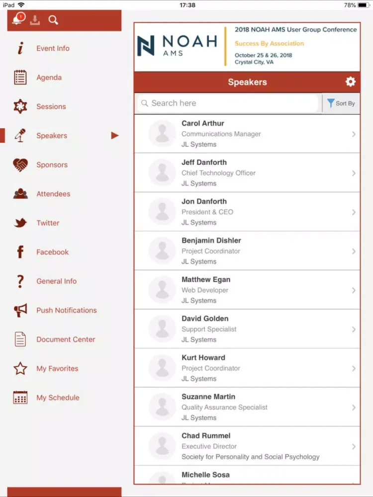 NOAH AMS Conference iPad  स्क्रीनशॉट