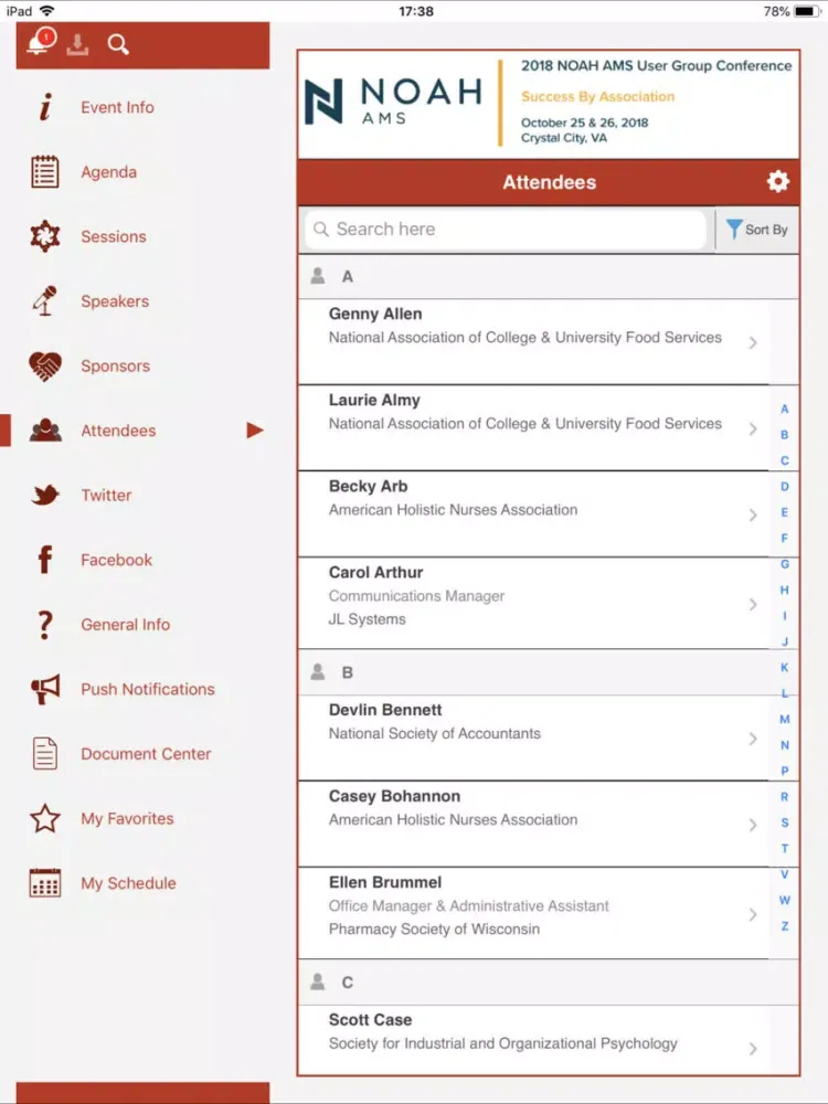 NOAH AMS Conference iPad  स्क्रीनशॉट