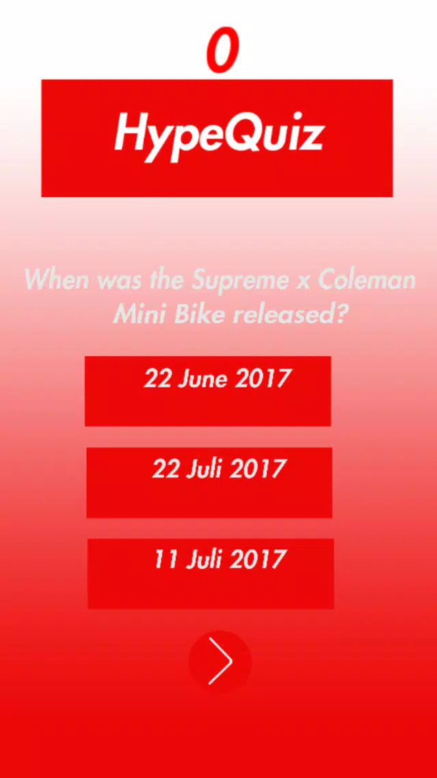 Tangkapan skrin HypeQuiz Hypebeast Trivia