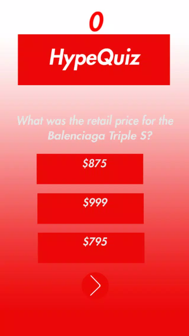 Tangkapan skrin HypeQuiz Hypebeast Trivia