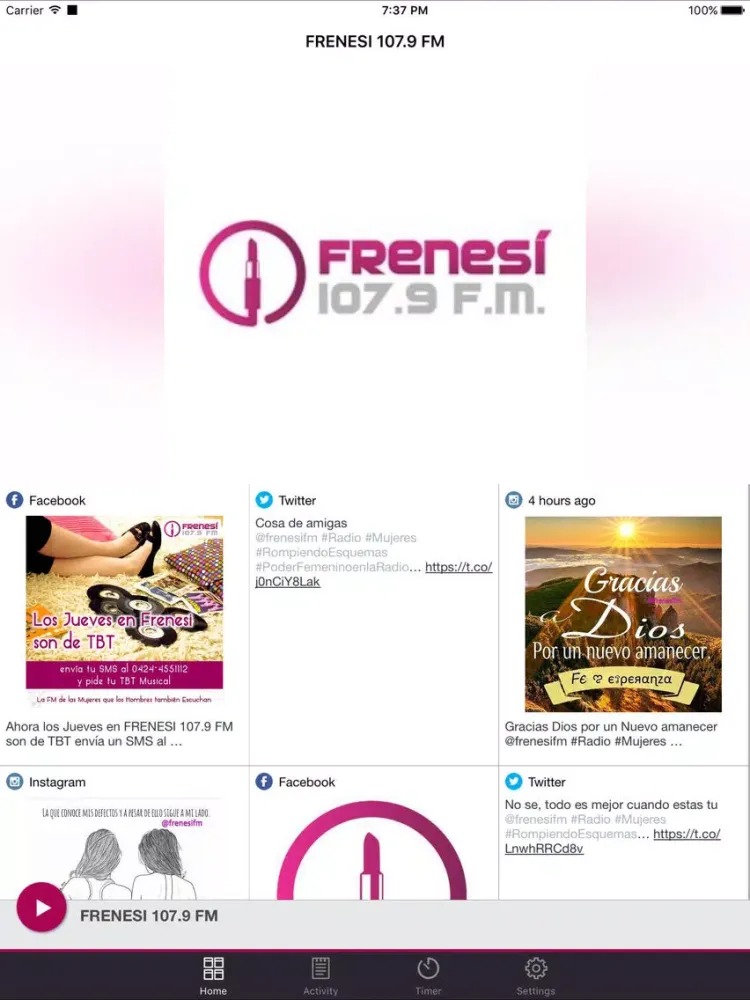 FRENESI 107.9 FM iPad  Screenshots