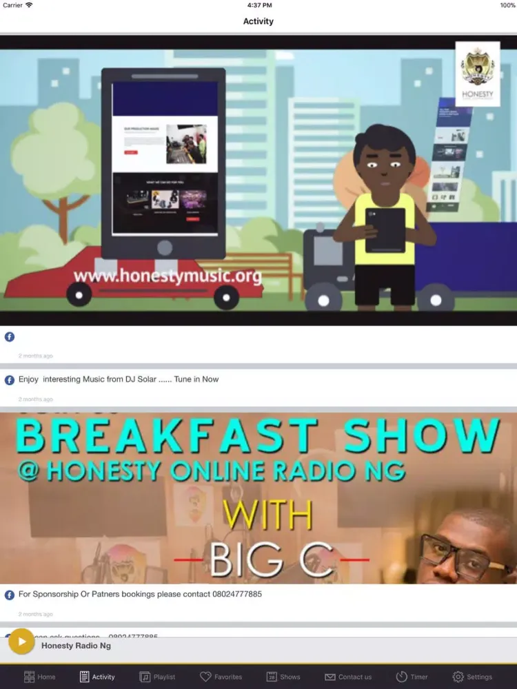 Honesty Radio Ng iPad 應用截圖