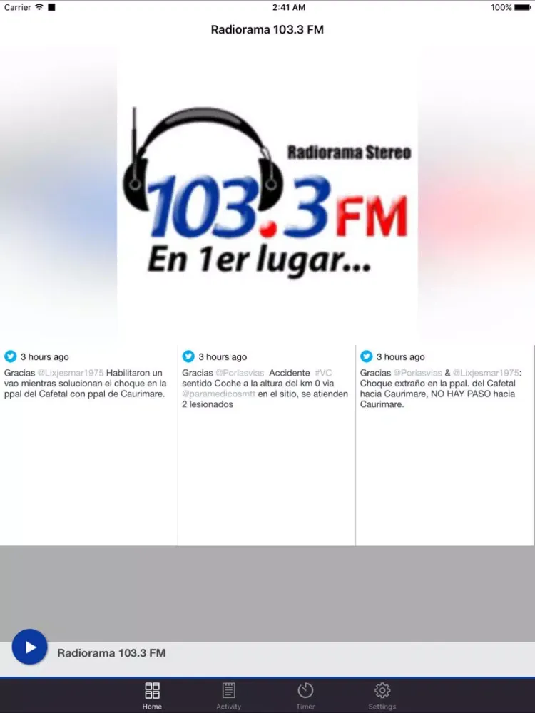 Zrzuty ekranu Radiorama 103.3 FM iPad 