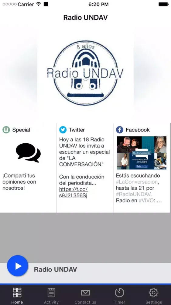 Captures d'écran de Radio UNDAV