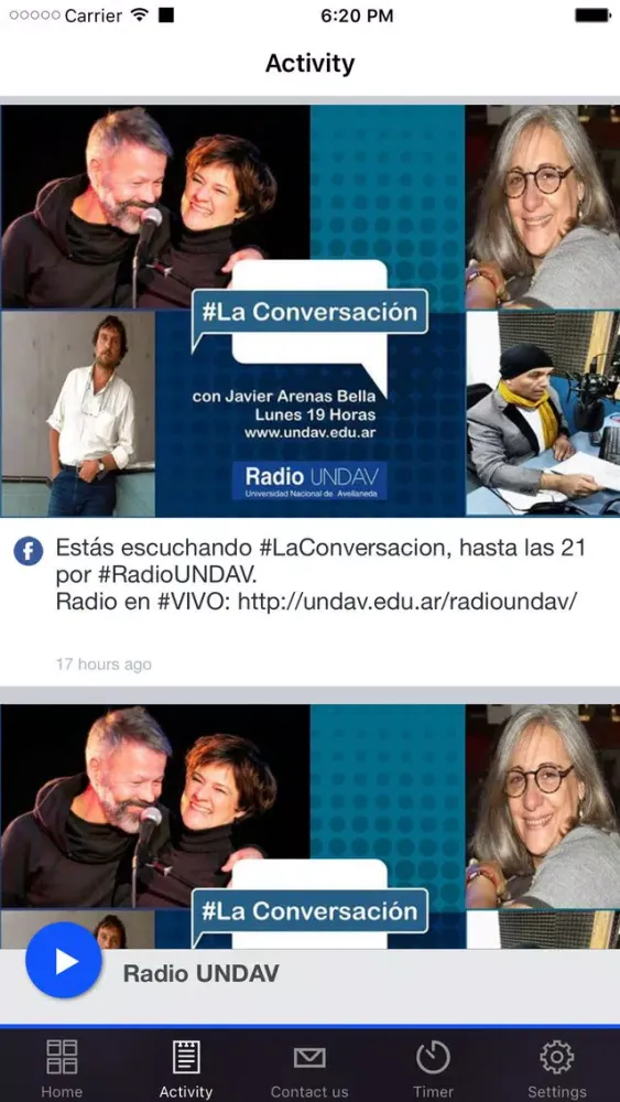 Captures d'écran de Radio UNDAV