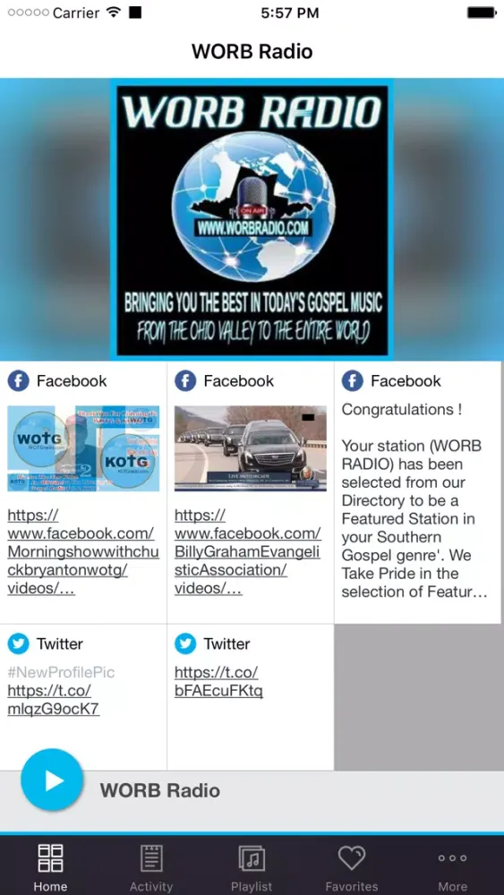 Скриншоты WORB Radio