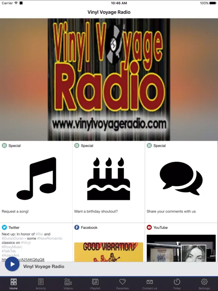 Vinyl Voyage Radio iPad  स्क्रीनशॉट