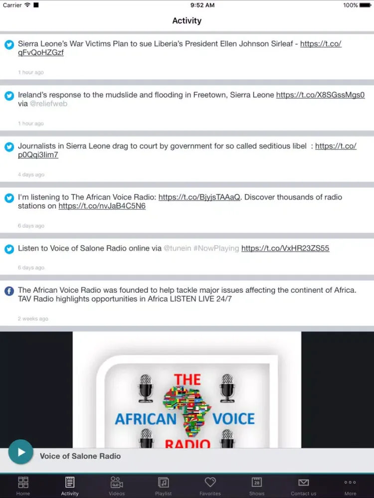Voice of Salone Radio iPad 应用截图
