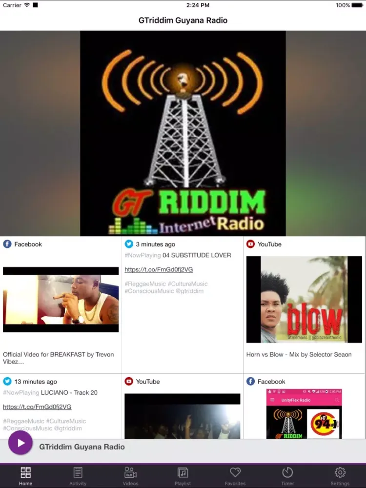 Screenshot di GTriddim Guyana Radio iPad 