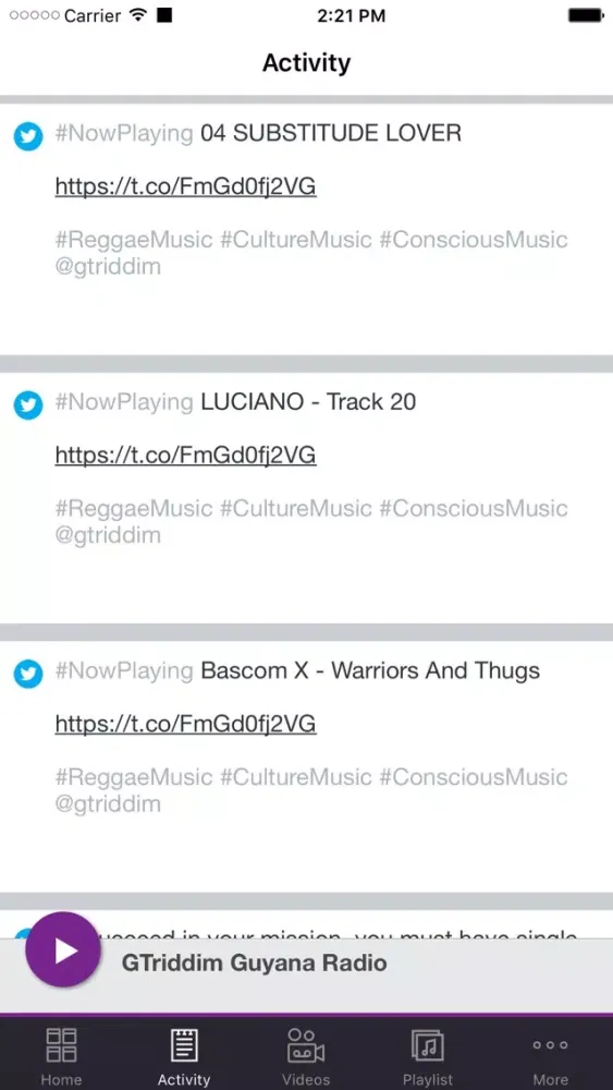 Screenshot di GTriddim Guyana Radio