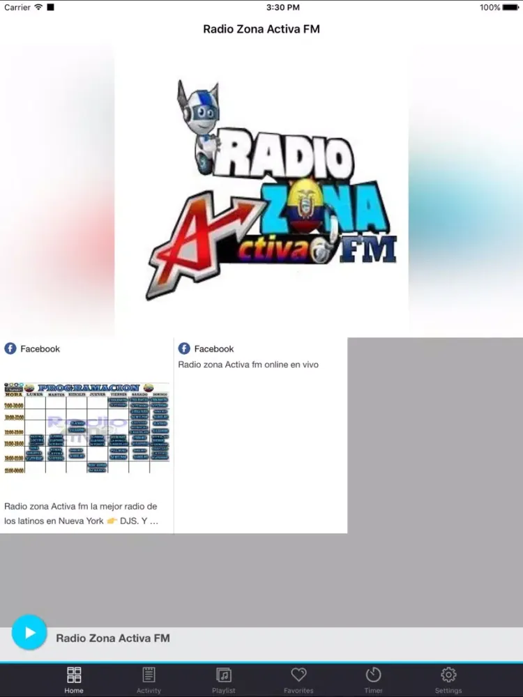 Radio Zona Activa FM iPad 应用截图