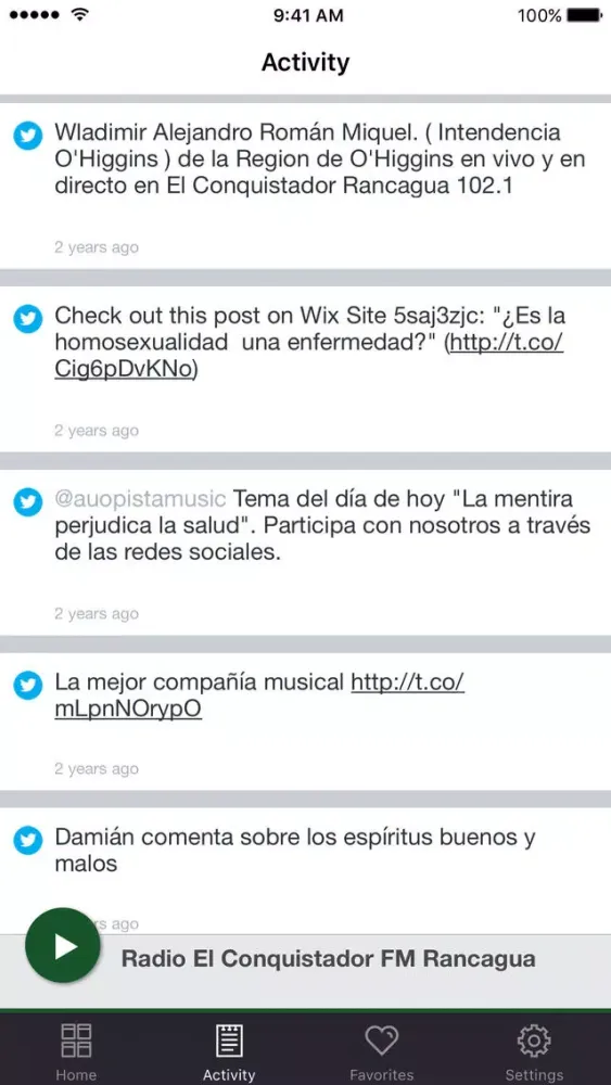Captures d'écran de Radio El Conquistador FM Rancagua