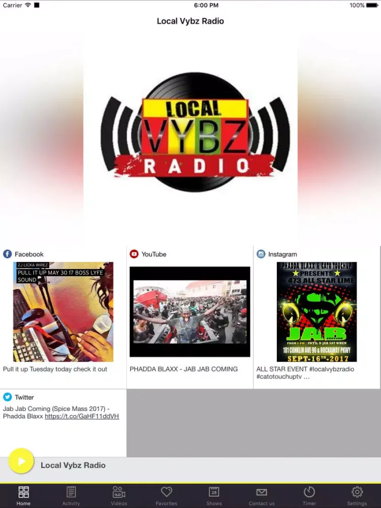 Local Vybz Radio iPad  Screenshots