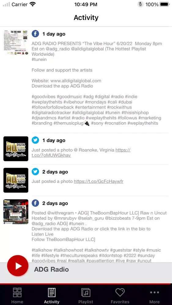 ADG Radio Screenshots