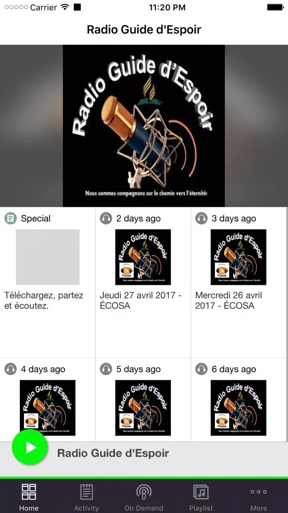ภาพหน้าจอของ Radio Guide d'Espoir