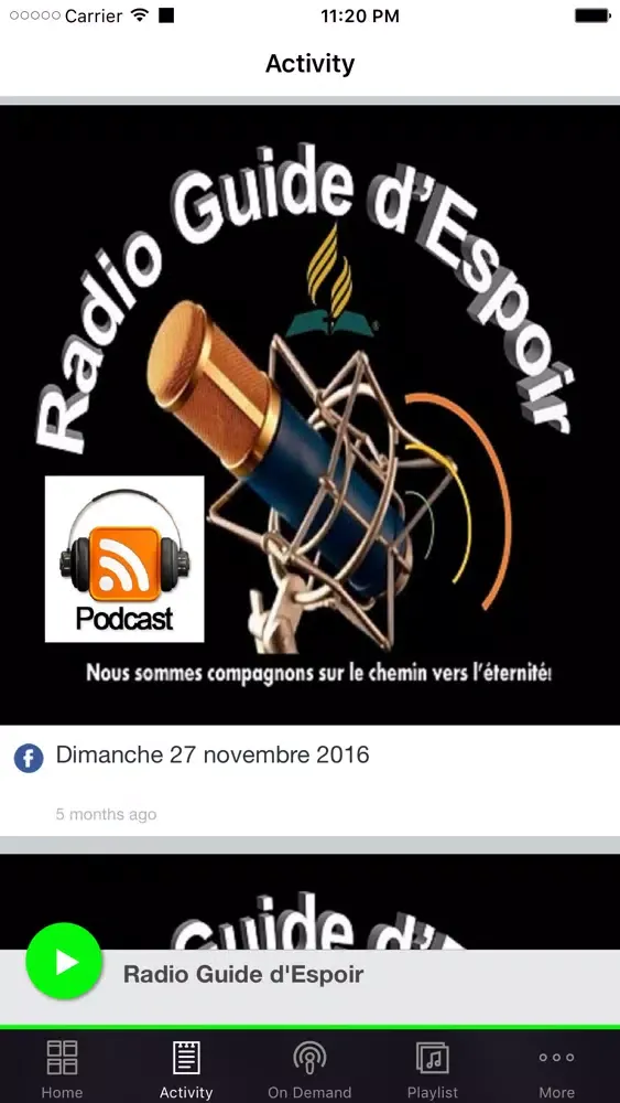 ภาพหน้าจอของ Radio Guide d'Espoir