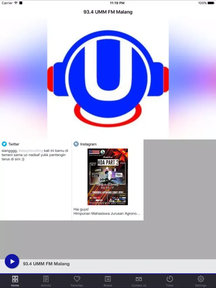 تصاویر 93.4 UMM FM Malang iPad 