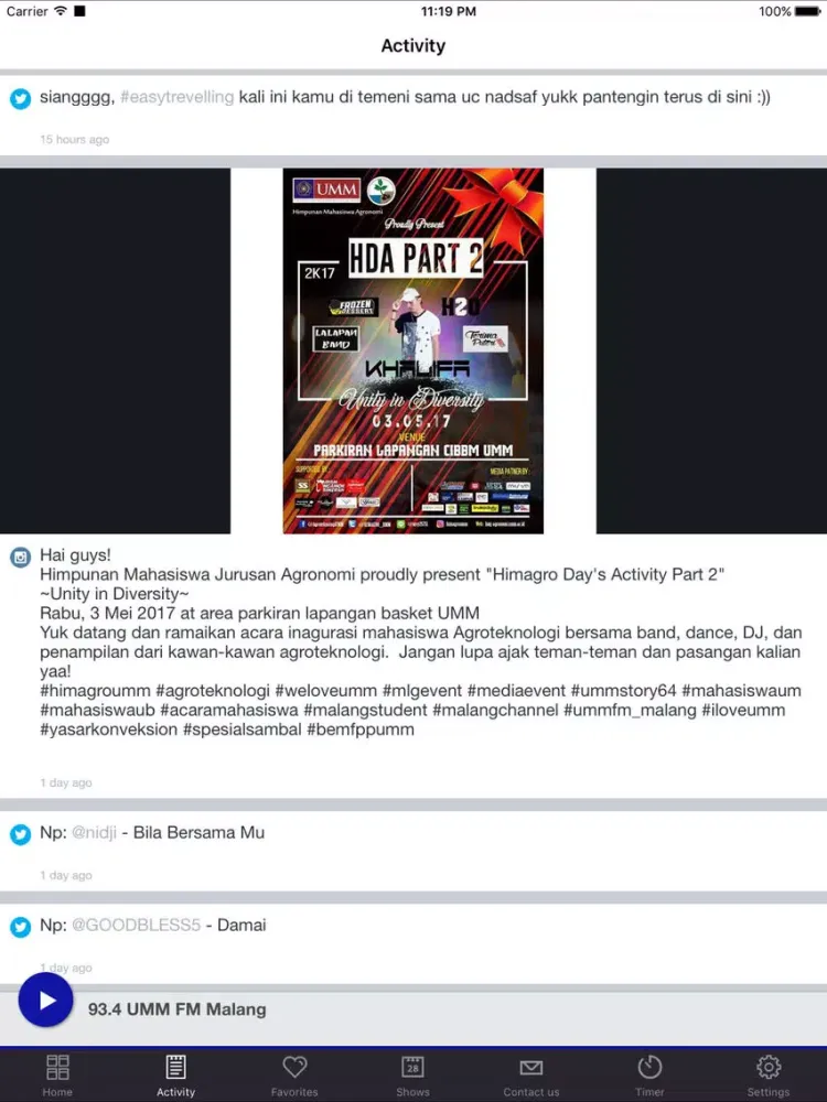 تصاویر 93.4 UMM FM Malang iPad 